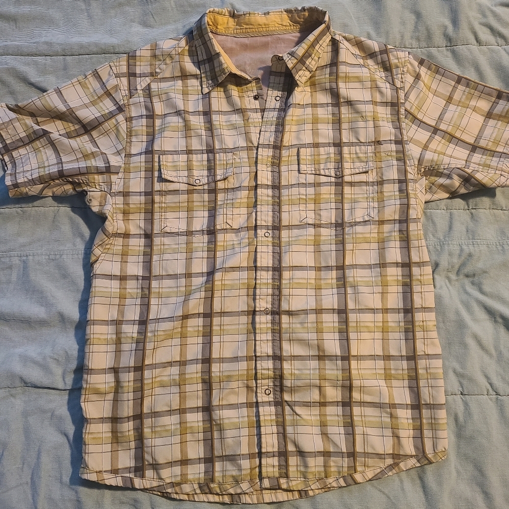 Prana xl snap button shirt